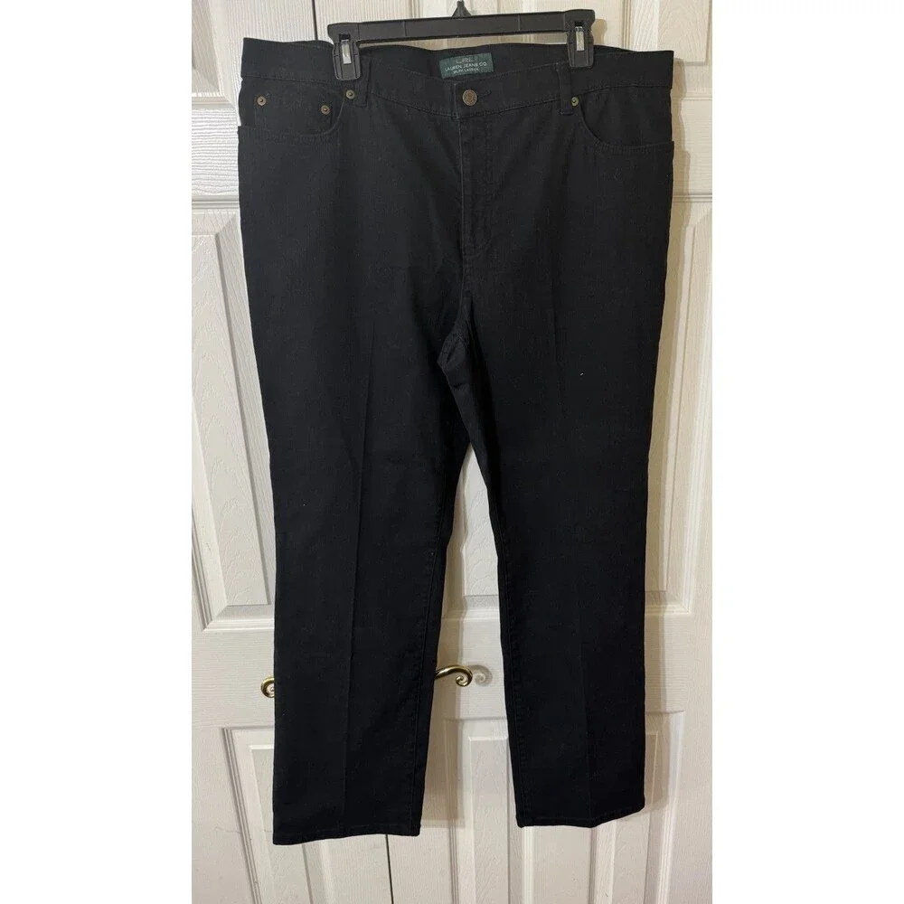 Lauren Ralph Lauren Mid Rise Classic Straight Jeans‎ Black Womens 18W - Picture 3 of 8